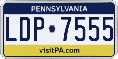PA license plate LDP7555