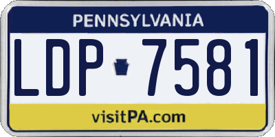 PA license plate LDP7581