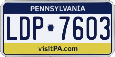 PA license plate LDP7603