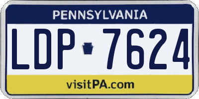 PA license plate LDP7624