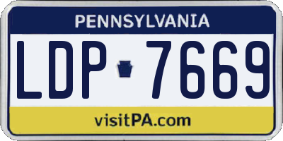 PA license plate LDP7669