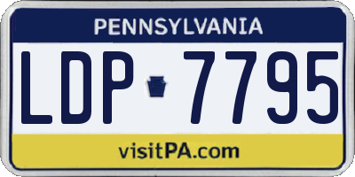 PA license plate LDP7795