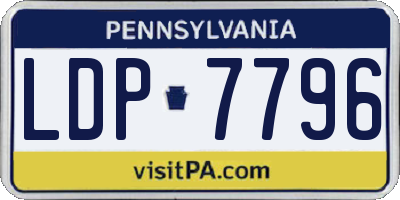 PA license plate LDP7796