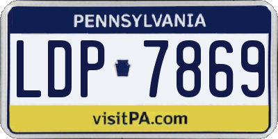PA license plate LDP7869
