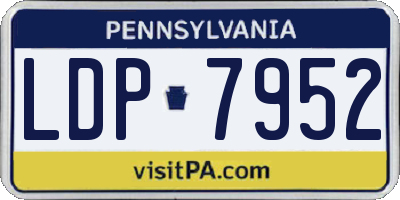 PA license plate LDP7952