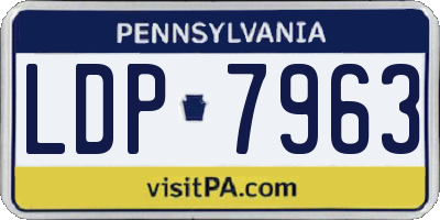 PA license plate LDP7963