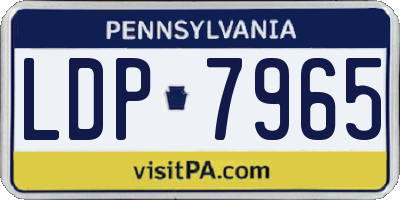 PA license plate LDP7965