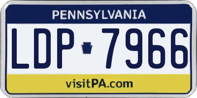 PA license plate LDP7966