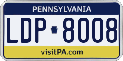 PA license plate LDP8008