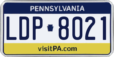 PA license plate LDP8021