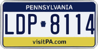 PA license plate LDP8114