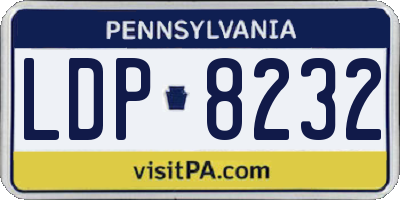 PA license plate LDP8232