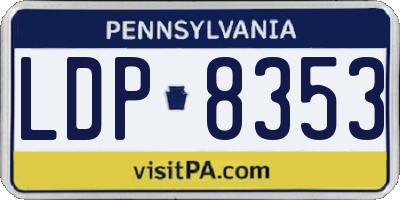 PA license plate LDP8353