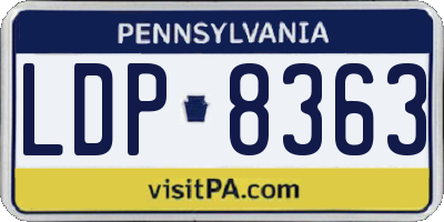 PA license plate LDP8363
