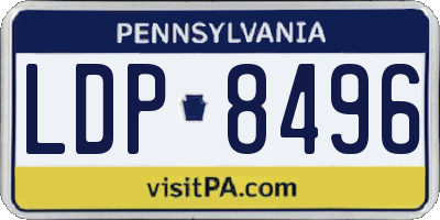 PA license plate LDP8496