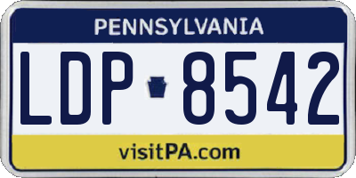 PA license plate LDP8542