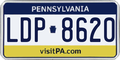 PA license plate LDP8620