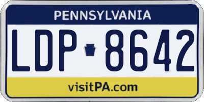 PA license plate LDP8642