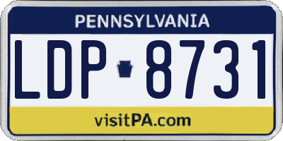 PA license plate LDP8731