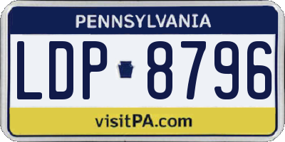 PA license plate LDP8796
