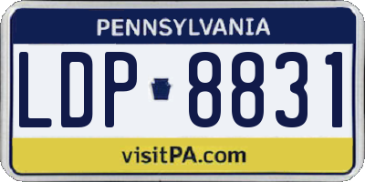 PA license plate LDP8831