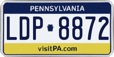 PA license plate LDP8872