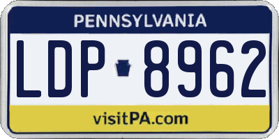 PA license plate LDP8962