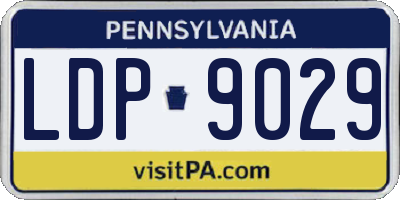 PA license plate LDP9029