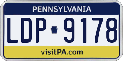 PA license plate LDP9178