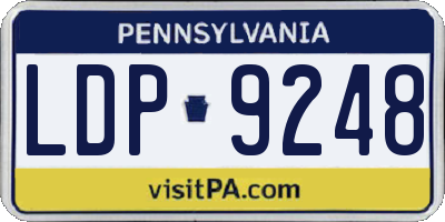 PA license plate LDP9248