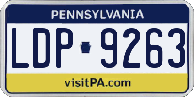 PA license plate LDP9263