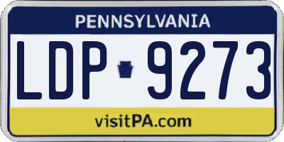 PA license plate LDP9273