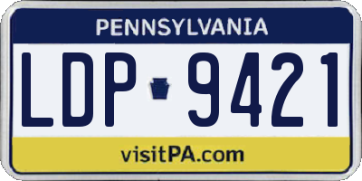 PA license plate LDP9421