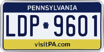 PA license plate LDP9601
