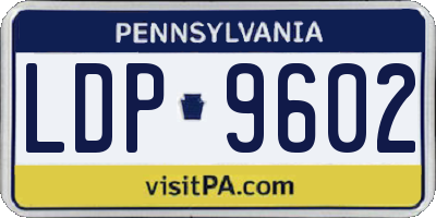 PA license plate LDP9602