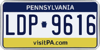 PA license plate LDP9616
