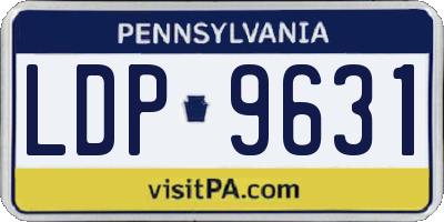 PA license plate LDP9631