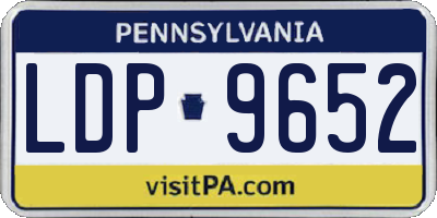 PA license plate LDP9652