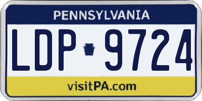 PA license plate LDP9724
