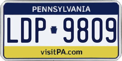 PA license plate LDP9809