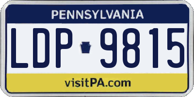 PA license plate LDP9815