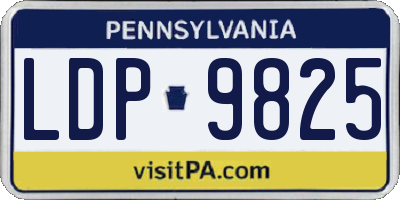 PA license plate LDP9825