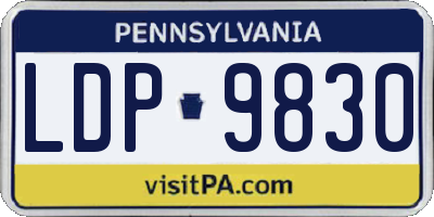 PA license plate LDP9830