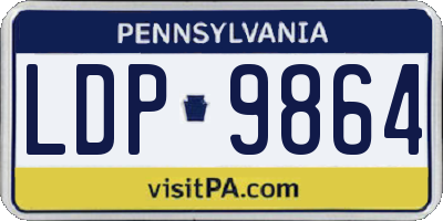 PA license plate LDP9864