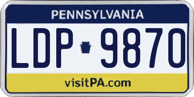 PA license plate LDP9870