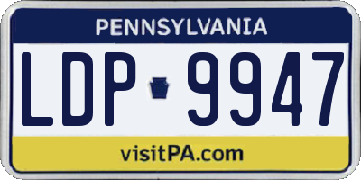 PA license plate LDP9947