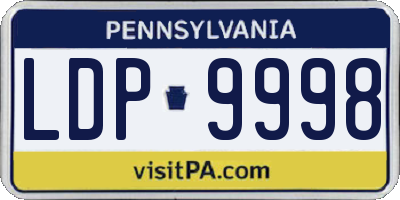 PA license plate LDP9998