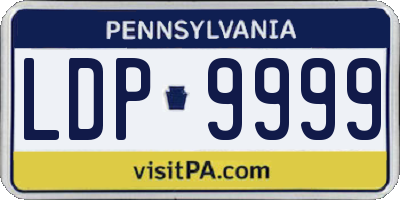 PA license plate LDP9999