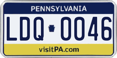 PA license plate LDQ0046