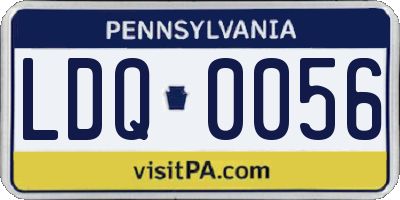 PA license plate LDQ0056